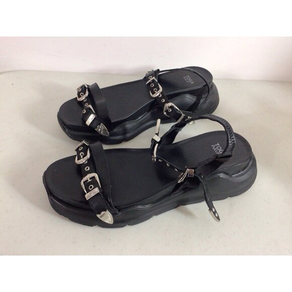 TOGA Pulla Shoes - Toga Pulla Black Leather Sandals Womans 40